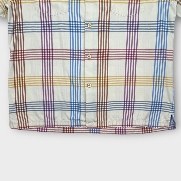 Tommy Bahama Shirt Mens Extra Large Silk Check Striped White Island Zone Pockets - Picture 7 of 14